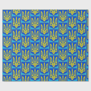 Papier Cadeau Armoirie de l'Ukraine Trident doré Beaux-Arts