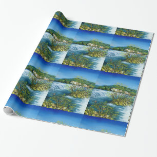 Papier Cadeau ARNO RIVER À ROVEZZANO Florence Paysage toscan