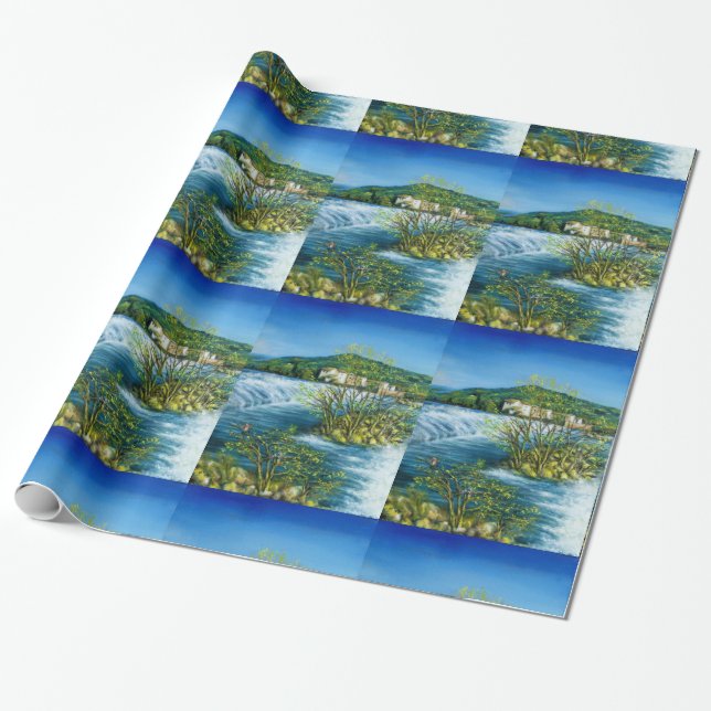 Papier Cadeau ARNO RIVER À ROVEZZANO Florence Paysage toscan (Déroulé)
