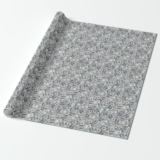 Papier Cadeau Arrière - plan 100 Dollars. (Déroulé)