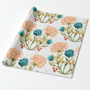Papier Cadeau Arrière - plan à motif de fleur aquarelle. Peint