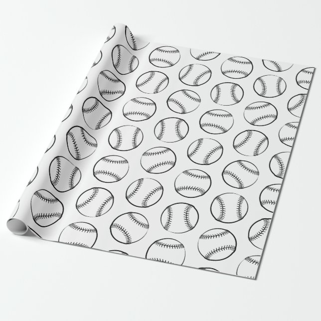 Papier Cadeau ARRIÈRE - PLAN À THÈME DU Baseball (Déroulé)