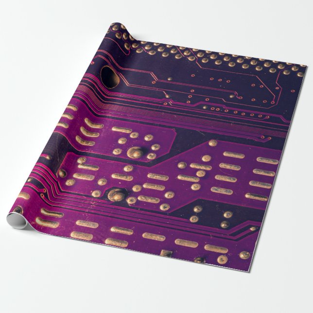 Papier Cadeau Arrière - plan abstrait de carte de circuits élect (Déroulé)