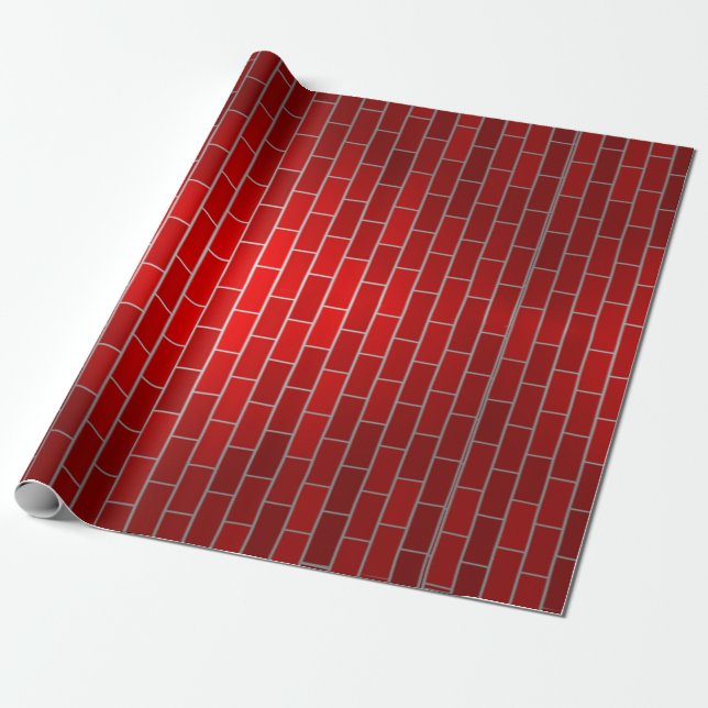 Papier Cadeau Arrière - plan de briques rouges (Déroulé)