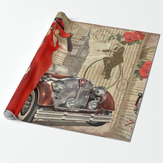 Papier Cadeau arrière - plan de journal déchiré par le poster vi (Déroulé)