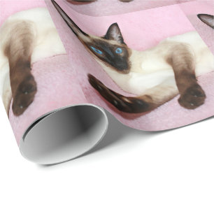 Papier Cadeau Arrière - plan de rose de chat siamois