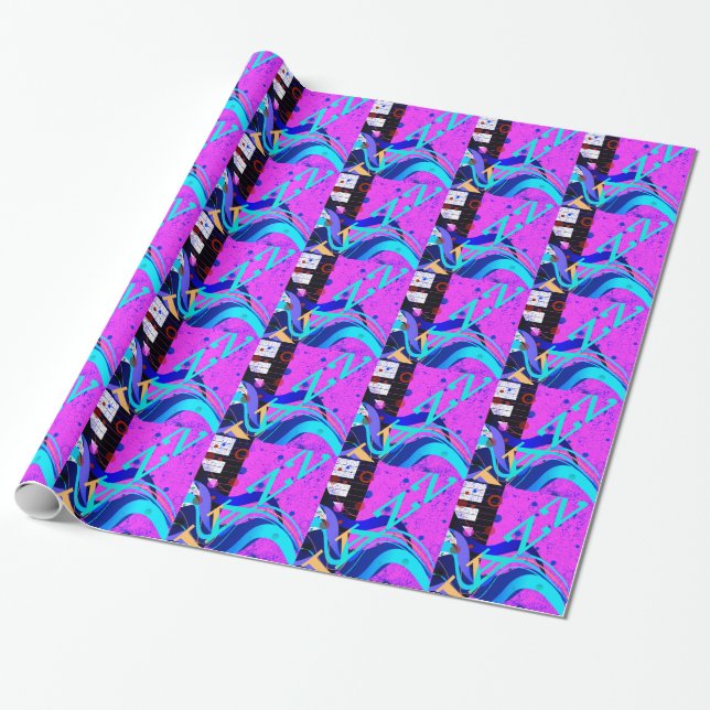 Papier Cadeau Arrière - plan de style Jazz musical (Déroulé)