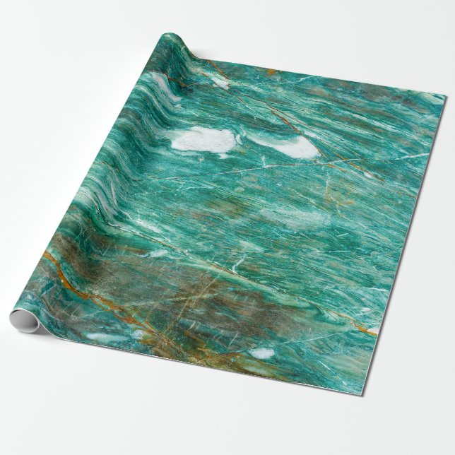 Papier Cadeau Arrière - plan de texture de marbre vert ou émerau (Déroulé)