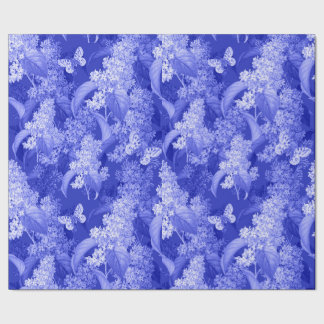 Papier Cadeau Arrière - plan floral bleu et papillons