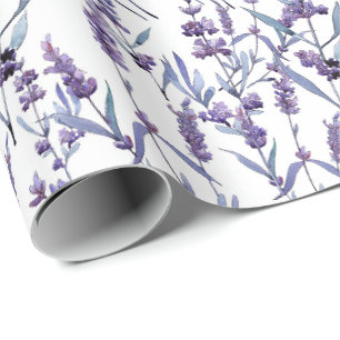 Papier Cadeau arrière - plan floral lavande aquarelle