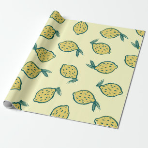 Papier Cadeau Arrière - plan jaune aux citrons. Citron. arrièr
