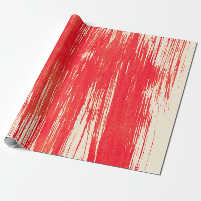 Papier Cadeau arrière - plan rouge Abstrait de l'aquarelle (Déroulé)