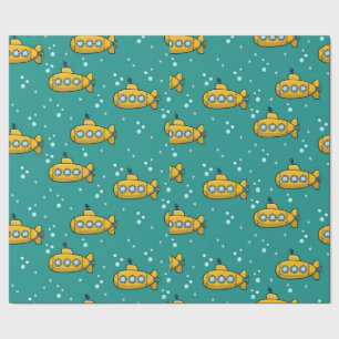 Papier Cadeau Arrière - plan vert Turquoise sous-marin jaune