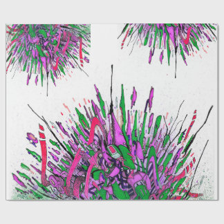 Papier Cadeau Art à l'encre éclaboussée violette