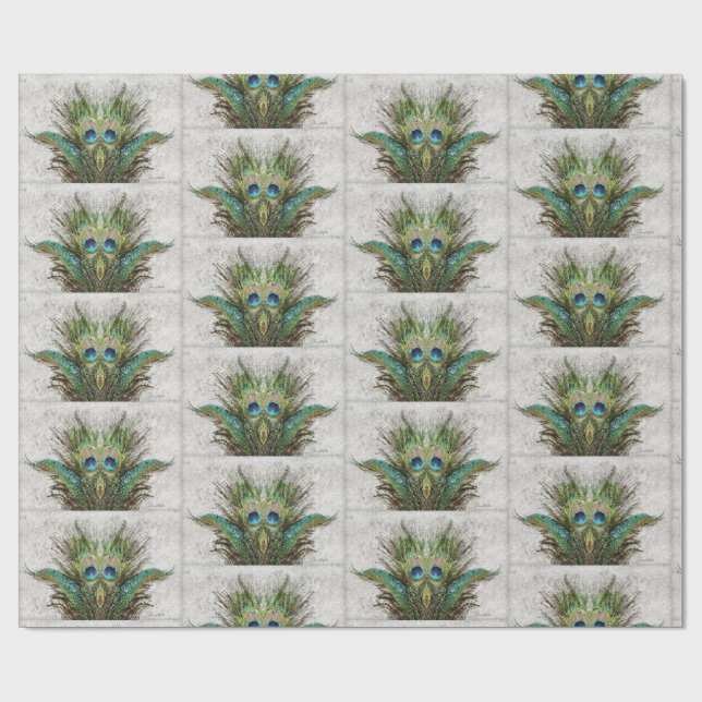 Papier Cadeau Art Abstrait Peacock en colère (Plat)