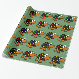 Papier Cadeau Art coloré drôle de tortue