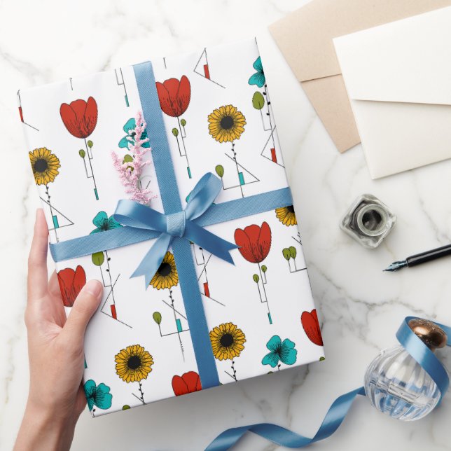 Papier Cadeau Art Contemporain Nouveau Modèle Floral (Cadeaux)