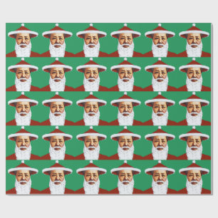 Papier Cadeau Art de bruit chinois de Joyeux Noël de Mao le pè