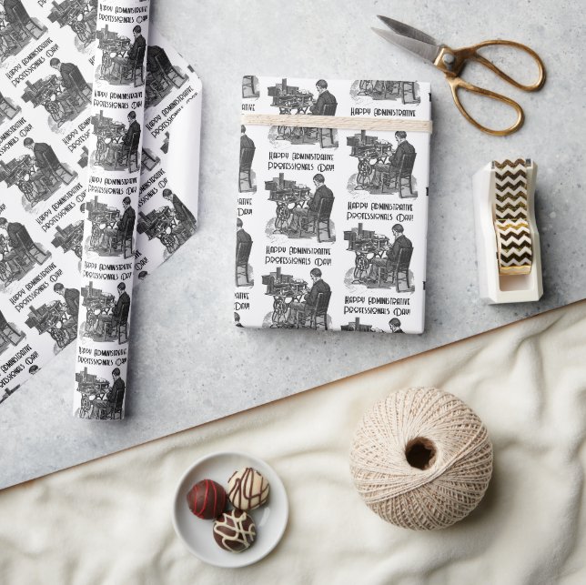 Papier Cadeau Art de l'homme de jour professionnel administratif (Artisanat)