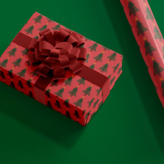 Papier Cadeau Art Deco Christmas Tree