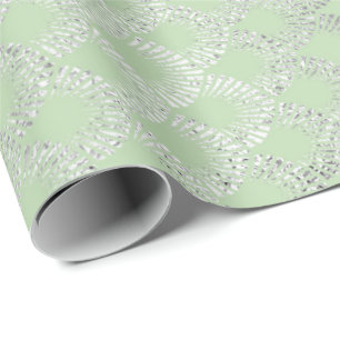 Papier Cadeau Art Déco Mint Green Silver Scales Vip