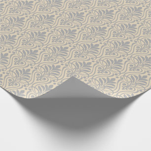 Papier Cadeau Art Déco Motif 01 - Espagnol gris sur blanc