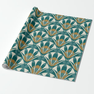 Papier Cadeau Art déco motif floral abstrait sans soudure. Décor