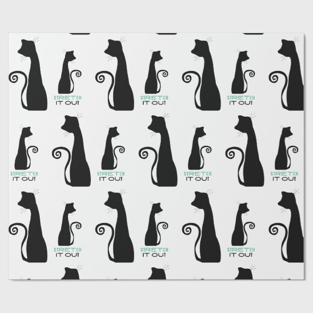 Papier Cadeau Art du chat noir (Plat)