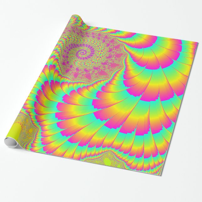 Papier Cadeau Art en spirale infini psychédélique lumineux de (Déroulé)