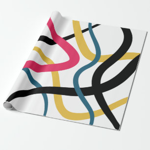Papier Cadeau Art graphique moderne coloré, chaotique et audacie