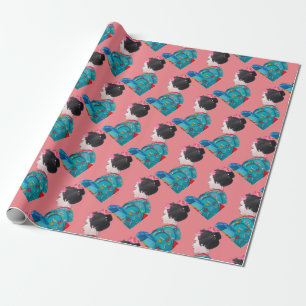 Papier Cadeau Art mignon de fleurs de cerisier japonaises de
