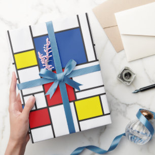 Papier Cadeau Art Moderne Géométrique Minimaliste De Stijl Mondr