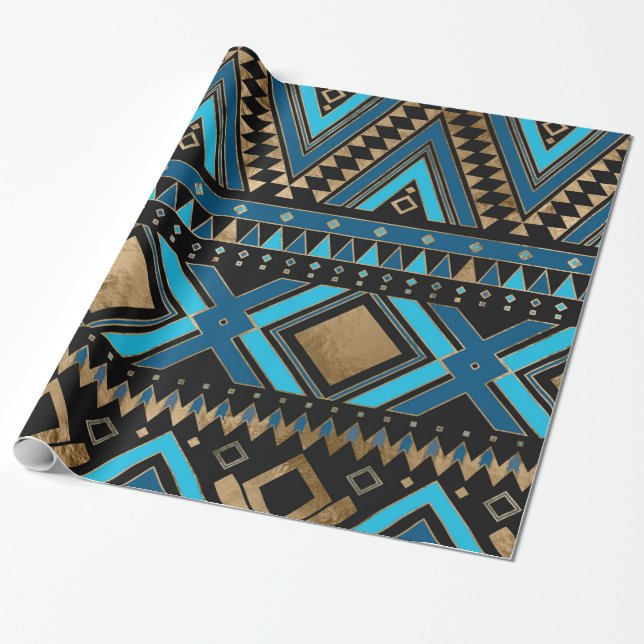 Papier Cadeau Art Motif ethnique aztèque (Déroulé)