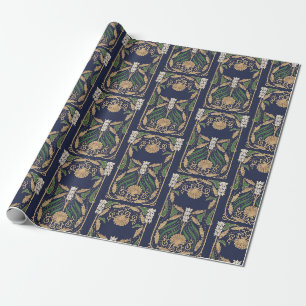 Papier Cadeau Art Nouveau Ancien Livre Couverture Coques de mer
