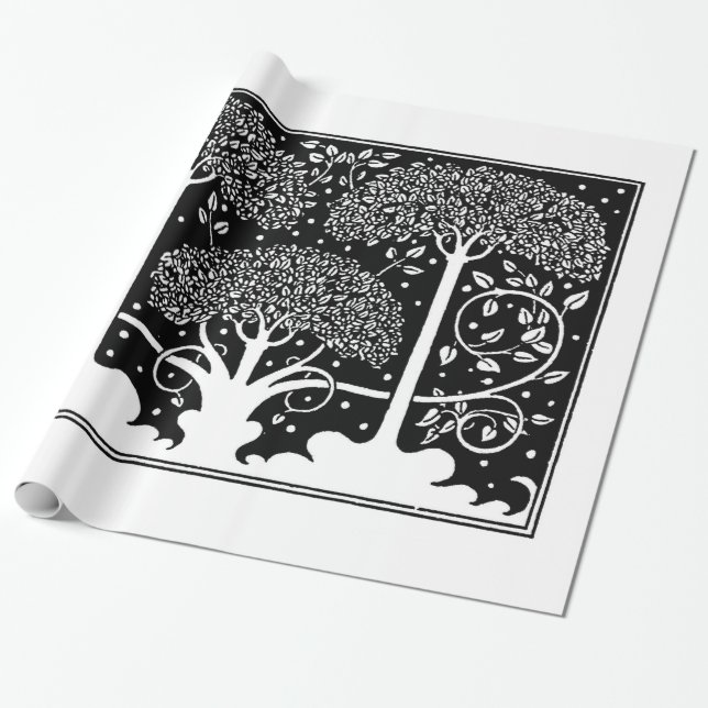 Papier Cadeau Art Nouveau Tree Beardsley Motif (Déroulé)