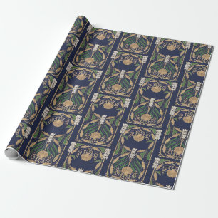 Papier Cadeau Art Nouveau Vieux Livre Sea Shell