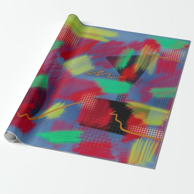 Papier Cadeau Art numérique Abstrait lumineux et gai (Déroulé)
