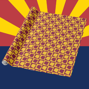 Papier Cadeau Art Pop Géométrique Arizona Marron et Or