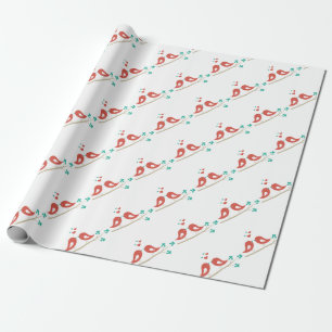 Papier Cadeau Art populaire Inséparable