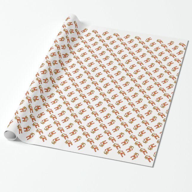Papier Cadeau Art populaire scandinave traditionnel de juillet (Déroulé)