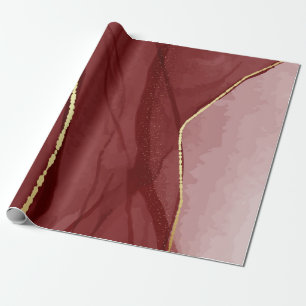 Papier Cadeau Art Resin, marsala rouge foncé abstrait arrière - 