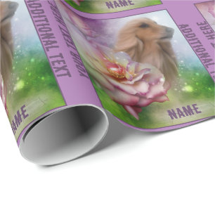 Papier Cadeau Art Rose Imaginaire chien personnalisé