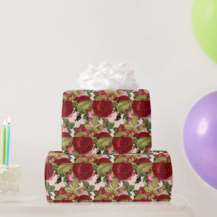 Papier Cadeau Artisanat de découpage de rose rouge et rose ou