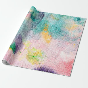 Papier Cadeau Artiste Bleu. Présentation contemporaine blanche. 