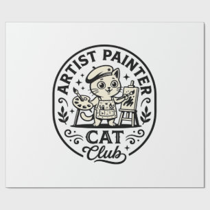 Papier Cadeau Artiste Peintre Chat Chat Drôle Graphique - Artist