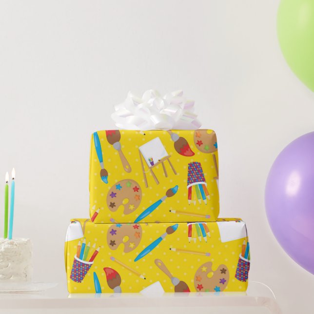 Papier Cadeau Artistes à thème peinture partie emballage papier (Cadeaux de fête)