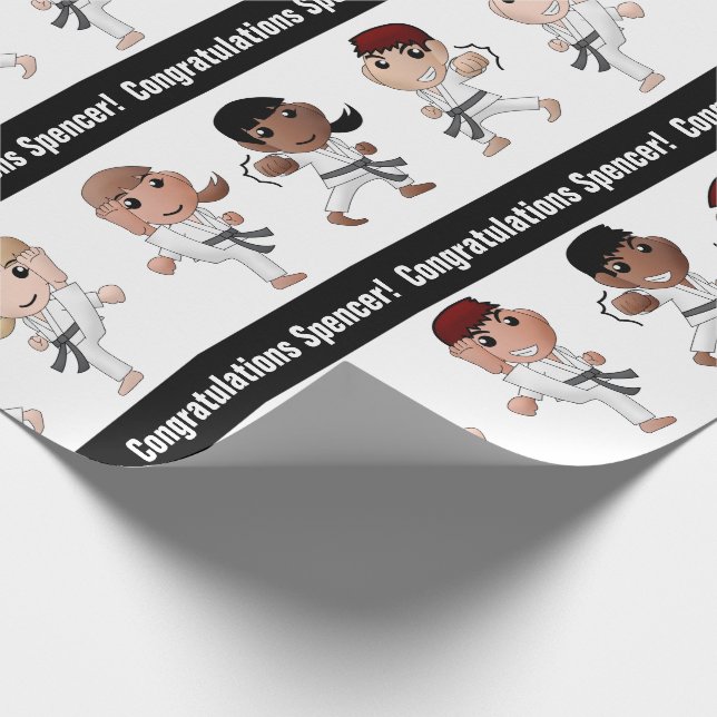 Papier Cadeau Arts martiaux personnalisés Multi-Occasion (Coin)