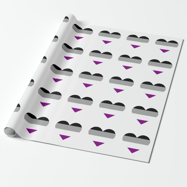 Papier Cadeau Asexual Pride Heart (Déroulé)