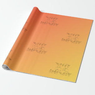 Papier Cadeau ASL Joyeux anniversaire /Signes à la main et épell