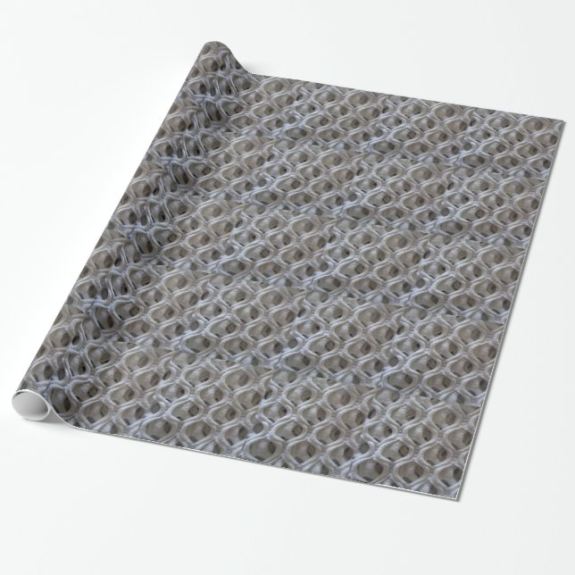 Papier Cadeau Aspect Crochet de couleur non blanche (Déroulé)